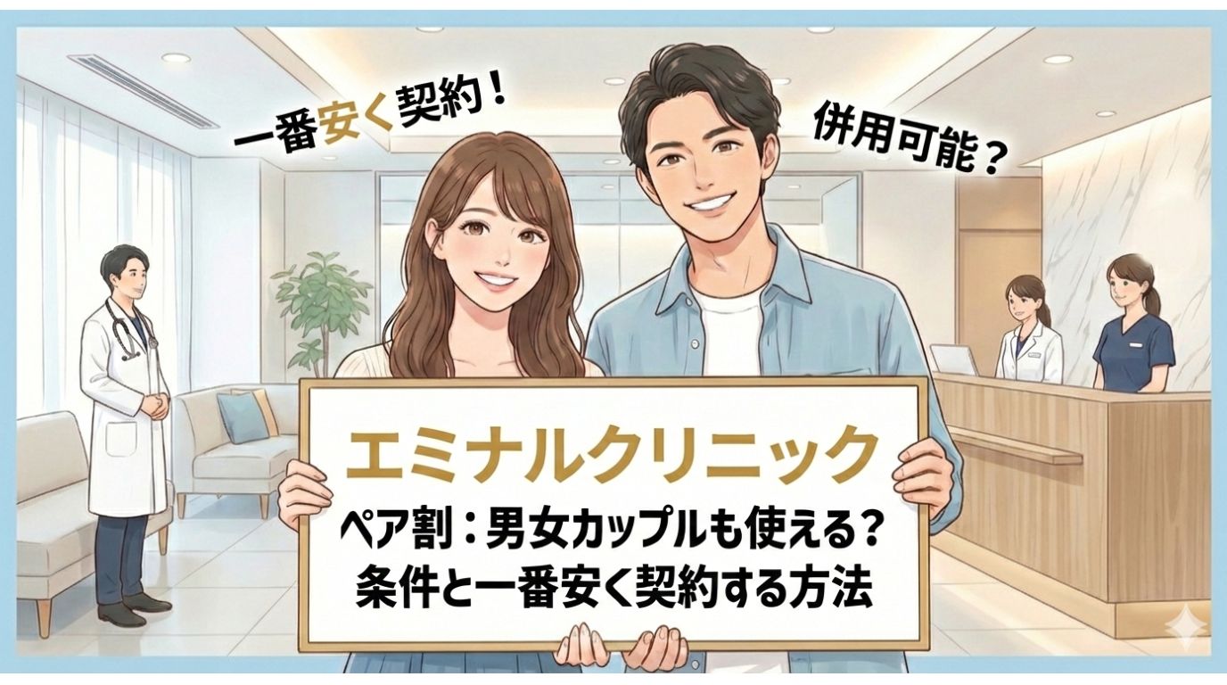 エミナルクリニックのペア割は男女カップルで使える？条件と一番安く契約する方法を解説