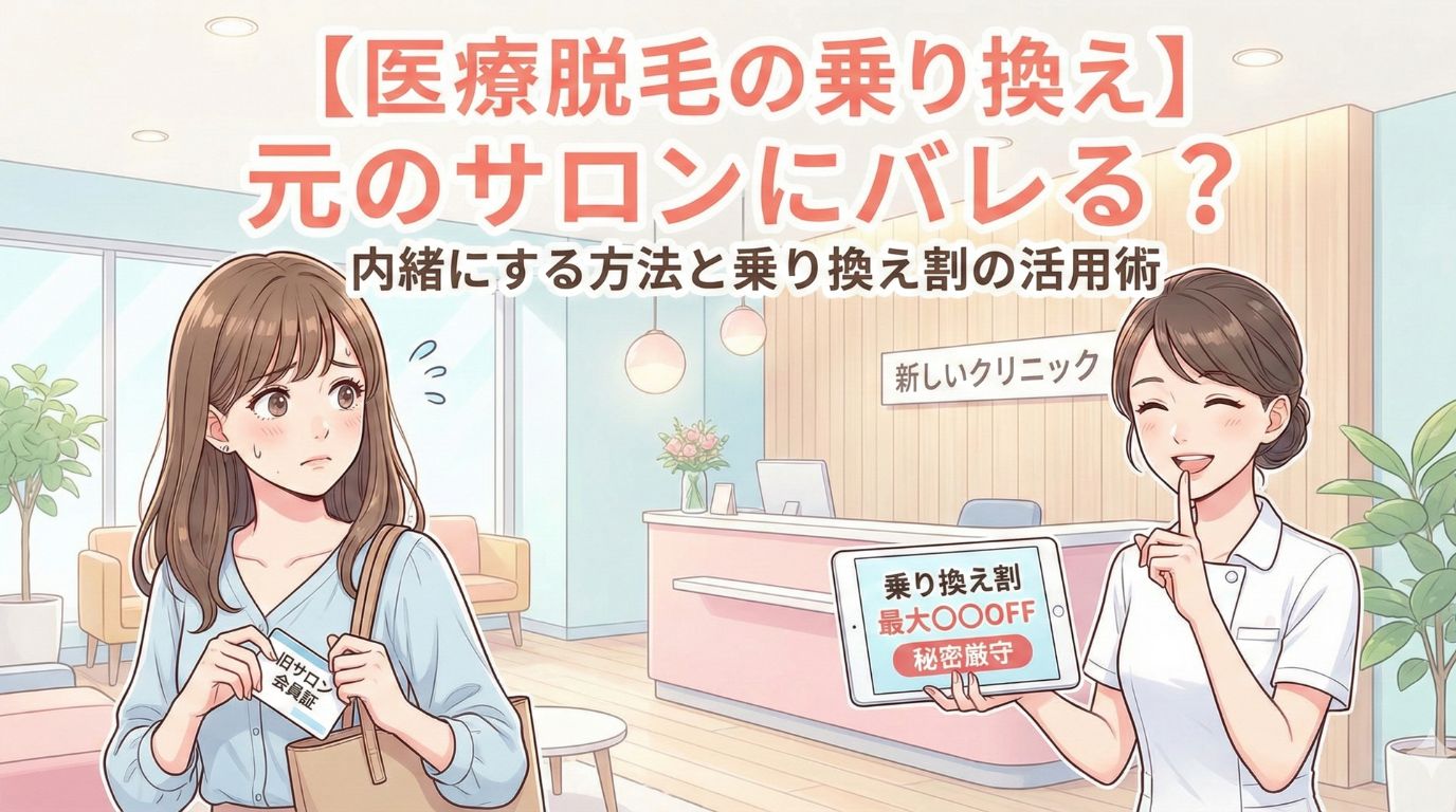 【医療脱毛の乗り換え】元のサロンにバレる？内緒にする方法と乗り換え割の活用術