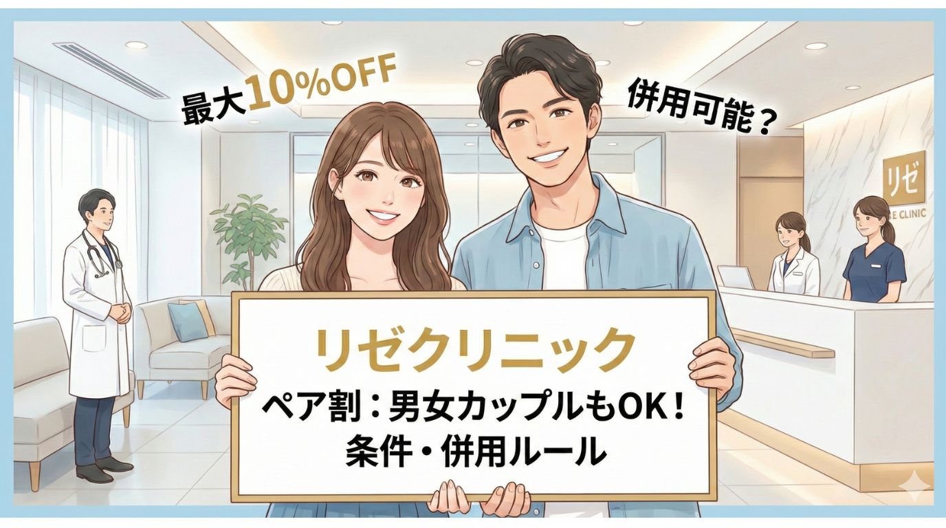 リゼクリニックのペア割は男女カップルも対象？2026年最新の割引条件と併用ルールを解説